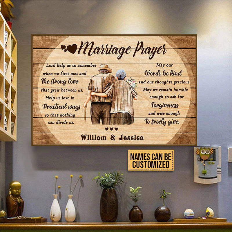 Old Couple Marriage Prayer Custom Poster, Gifts For Wedding, Anniversary, Birthday, Grandparents' Day Gift - Image 2