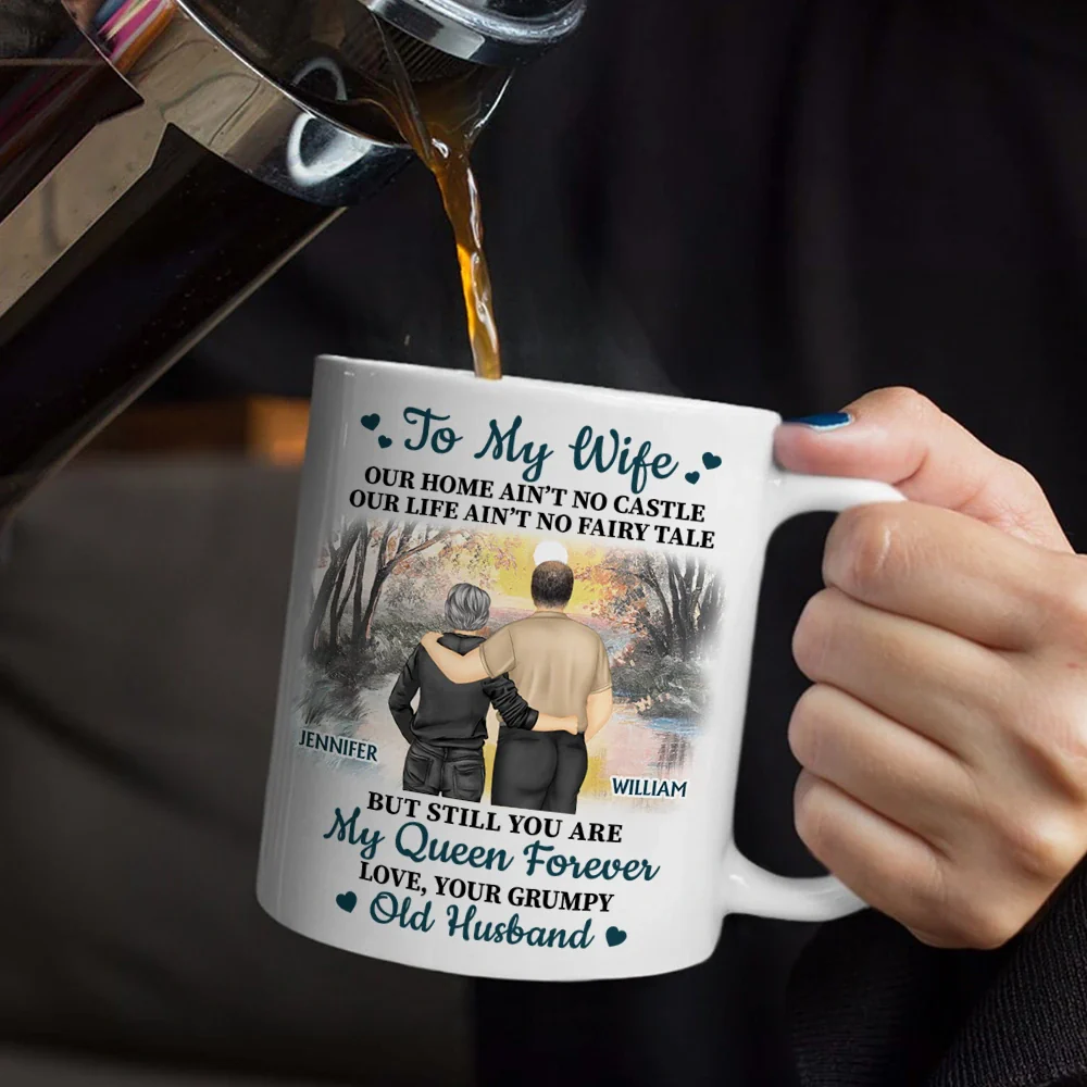 Old Couple Our Home Ain't No Castle - Personalized Mug - Image 5