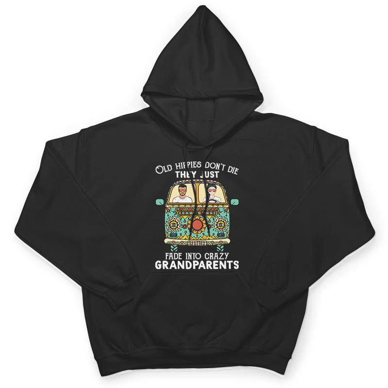 Old Hippies Don't Die Family Old Couple - Gift For Grandparents - Personalized Custom T Shirt - Image 4