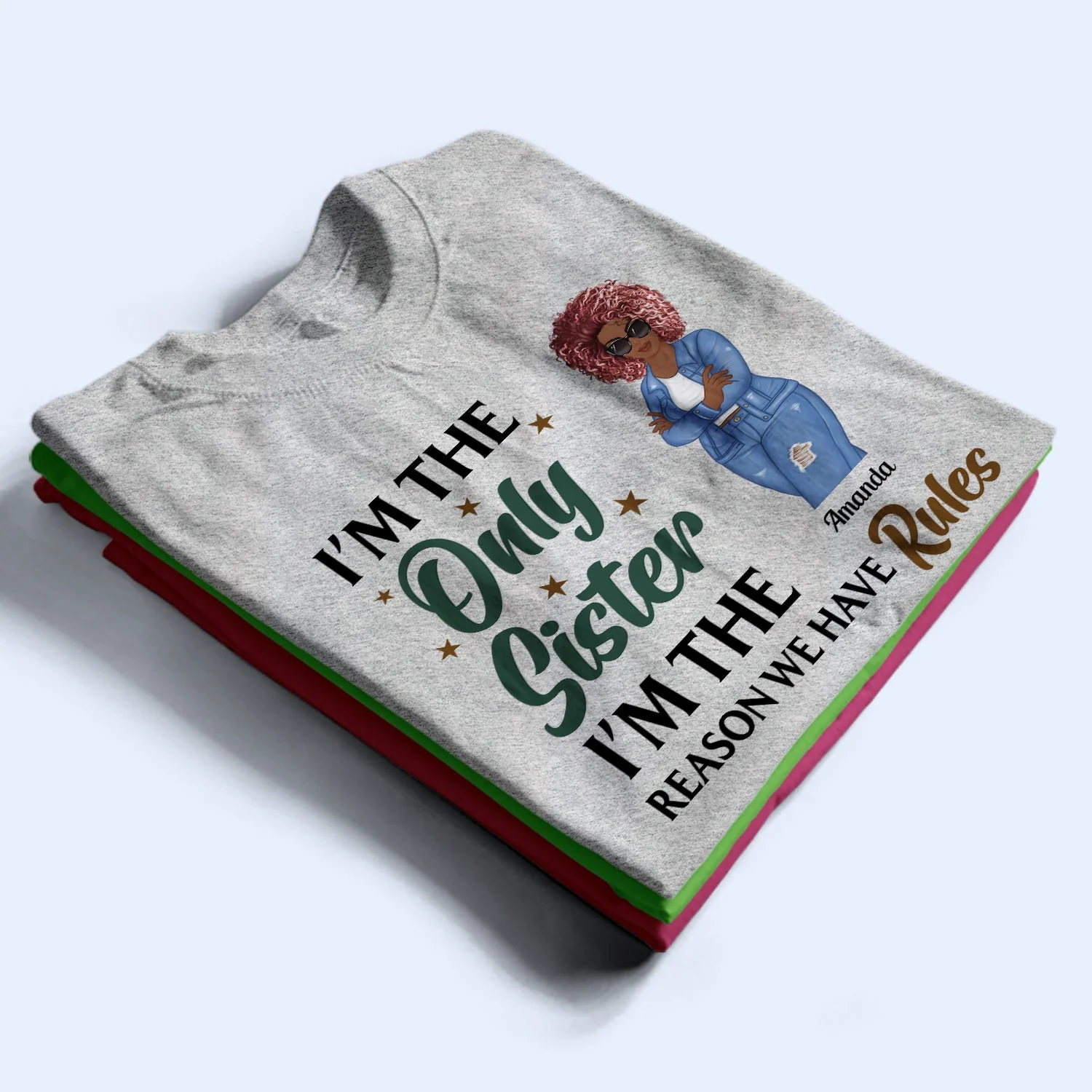 Oldest, Middle & Youngest - Gift For Sisters - Personalized Custom T Shirt - Image 2