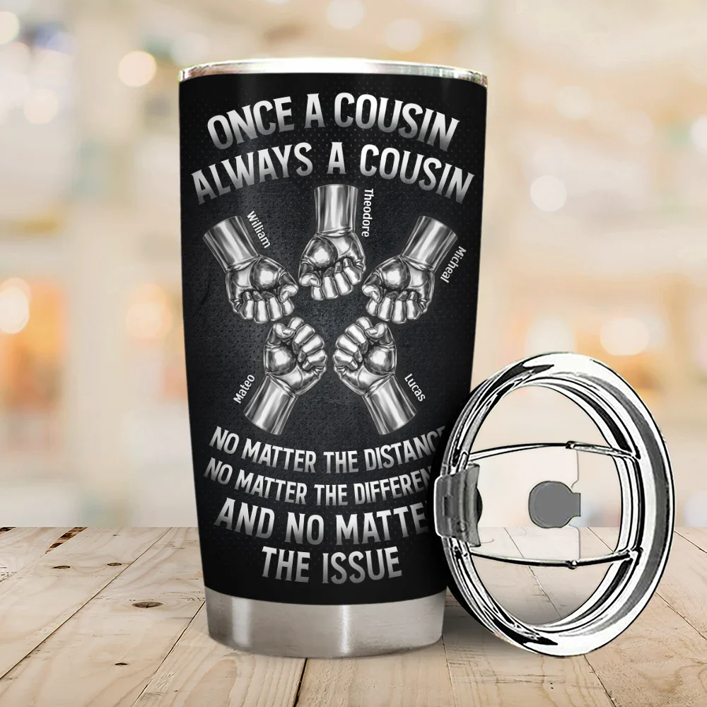Once A Brother Always A Brother Metal Effect Hand Punch - Personalized Tumbler - Image 2