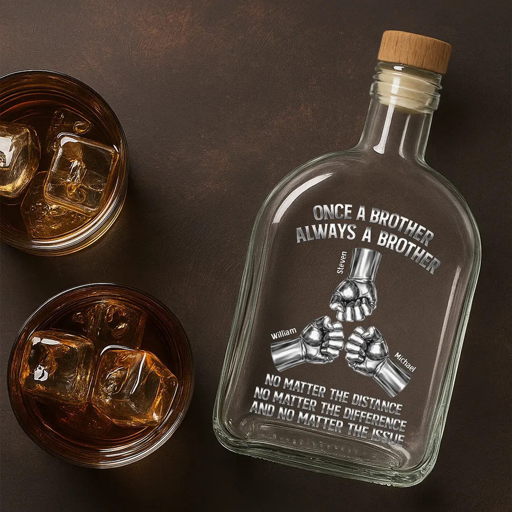 Once A Brother Always A Brother Metal Effect Hand Punch - Personalized Whiskey Bottle - Image 4