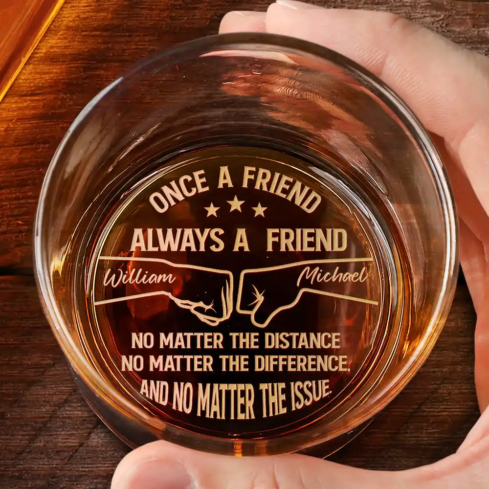 Once A Brother Always A Brother - Personalized Engraved Whiskey Glass - Image 2