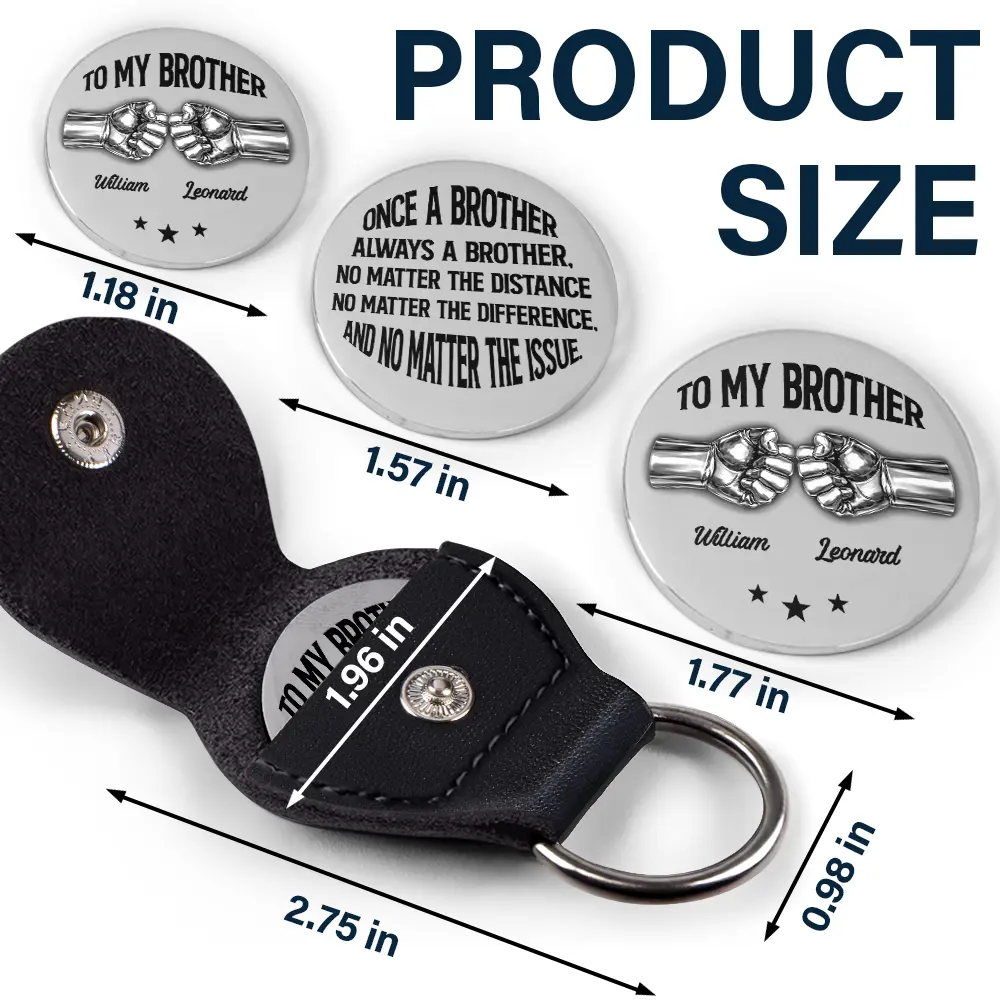 Once A Brother Always A Brother - Personalized Leather Pocket Hug - Image 5