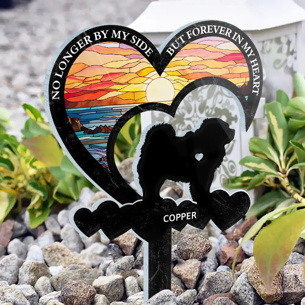 Once By My Side Forever In My Heart - Personalized Acrylic Plaque Stake - Image 2
