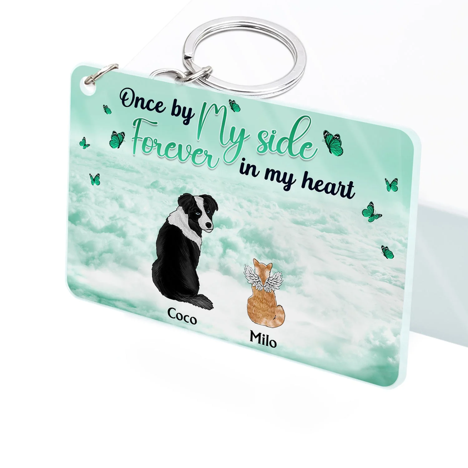 Once By My Side - Memorial Gift For Pet Lovers - Personalized Acrylic Keychain - Image 2