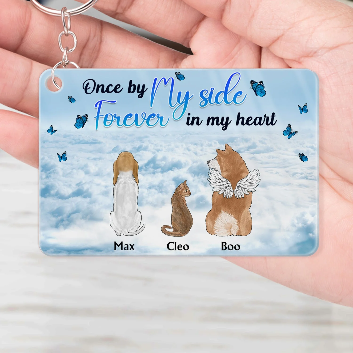 Once By My Side - Memorial Gift For Pet Lovers - Personalized Acrylic Keychain - Image 4