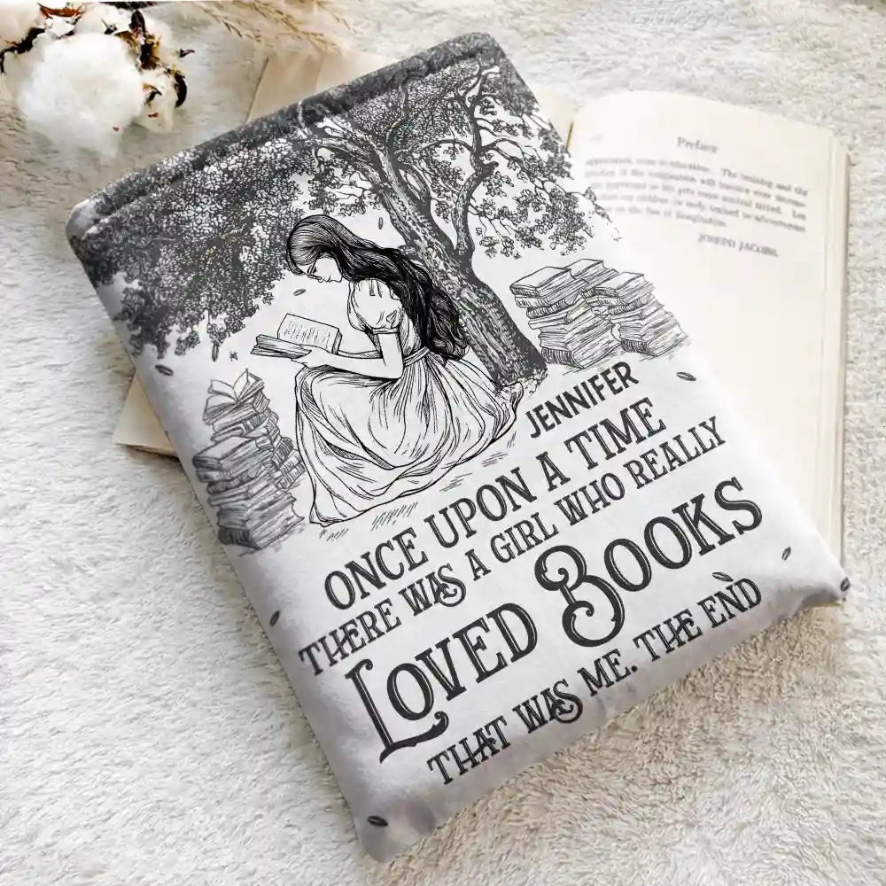 Once Upon A Time Reading Toile Pattern - Personalized Book Sleeve - Image 5