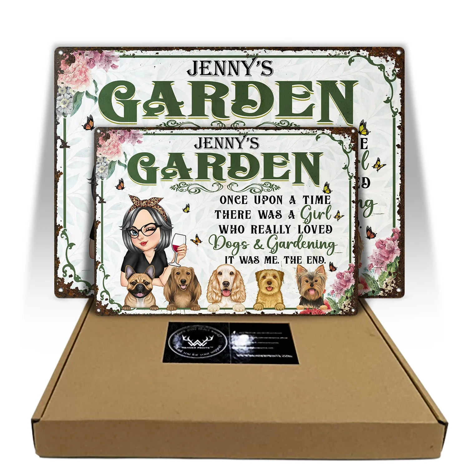Once Upon A Time There Was A Girl - Backyard Sign, Gift For Gardening Lovers, Gardeners, Dog Lovers - Personalized Classic Metal Signs - Image 5