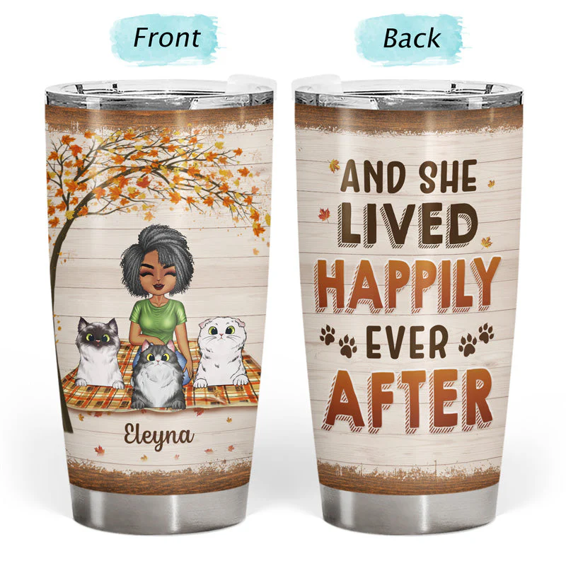 Once Upon A Time There Was A Girl Boy Who Really Loved Cats - Gift For Cat Lovers - Personalized Custom Tumbler - Image 3