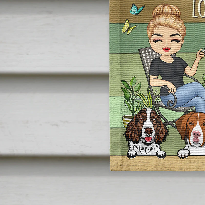 Once Upon A Time There Was A Girl Who Really Loved Dogs & Gardening - Personalized Custom Flag - Image 4