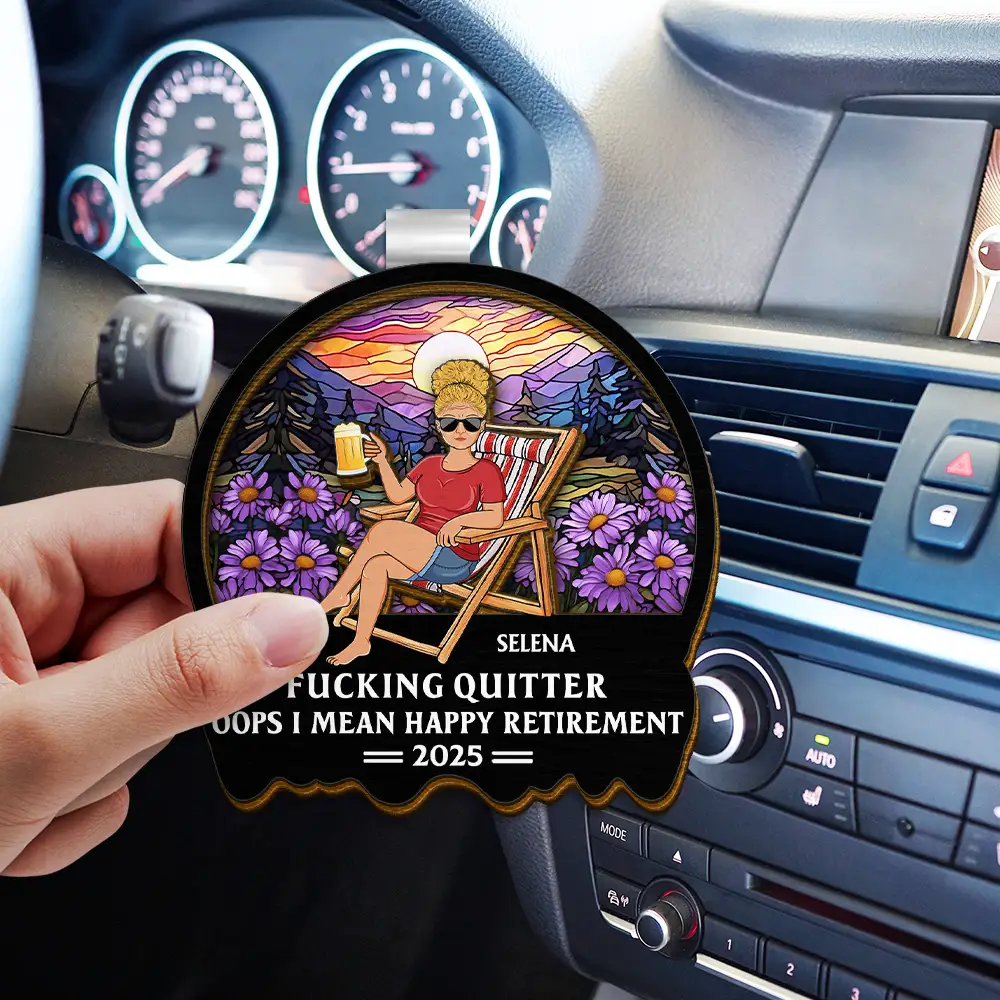 Oops I Mean Happy Retirement - Personalized Custom Shaped Car Visor Clip - Image 3