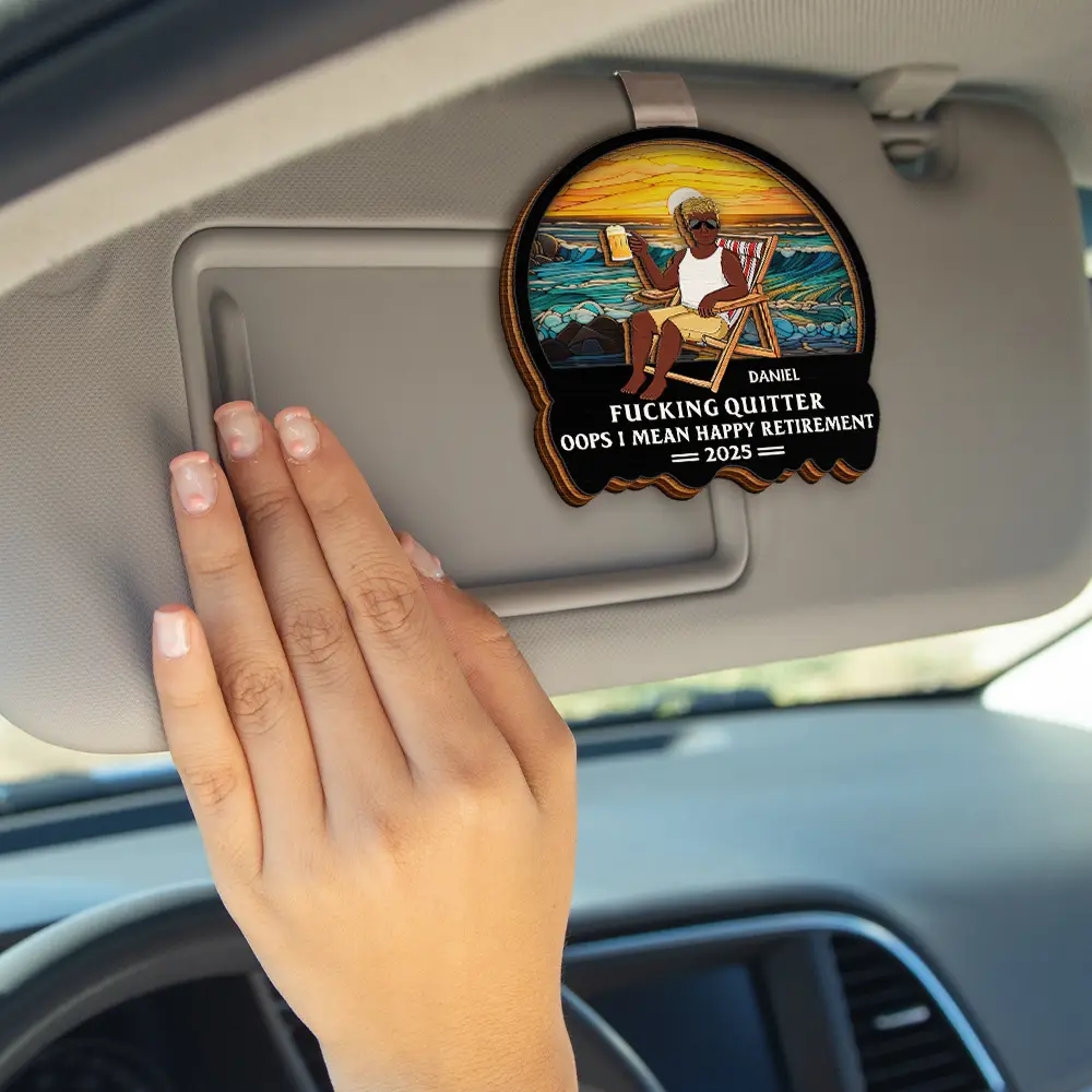 Oops I Mean Happy Retirement - Personalized Custom Shaped Car Visor Clip - Image 4