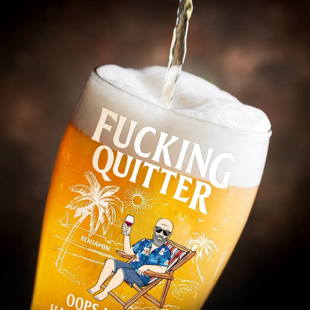 Oops I Mean Happy Retirement - Personalized Pilsner Glass - Image 3