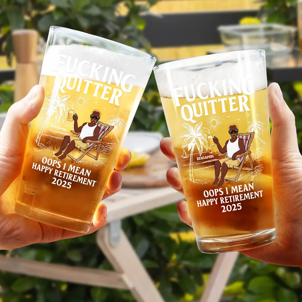 Oops I Mean Happy Retirement - Personalized Beer Glass - Image 4