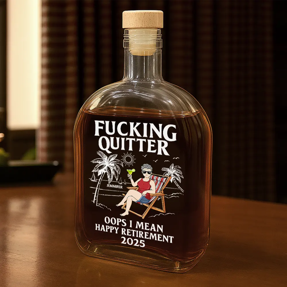 Oops I Mean Happy Retirement - Personalized Whiskey Bottle - Image 2