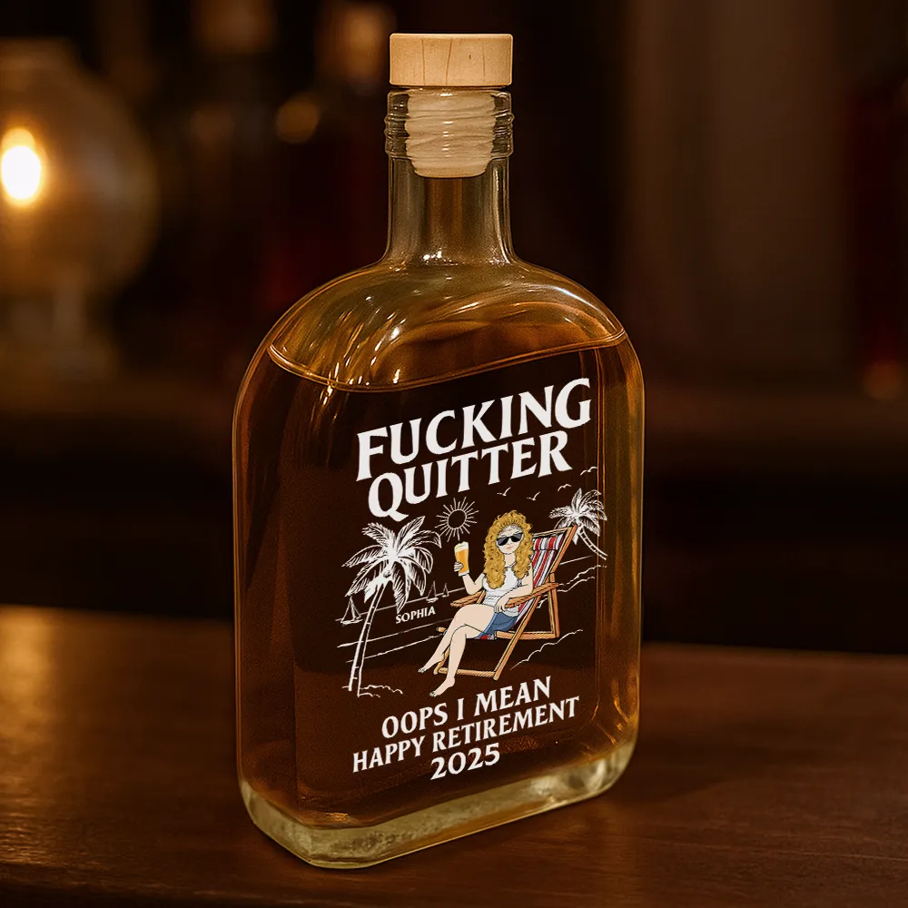 Oops I Mean Happy Retirement - Personalized Whiskey Bottle - Image 3