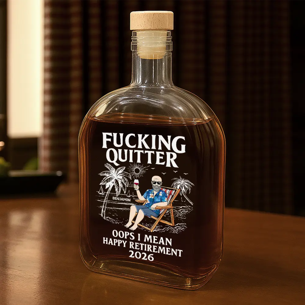Oops I Mean Happy Retirement - Personalized Whiskey Bottle - Image 2