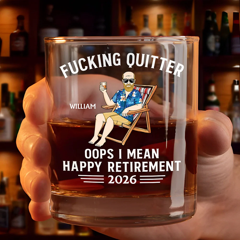 Oops I Mean Happy Retirement - Personalized Whiskey Glass