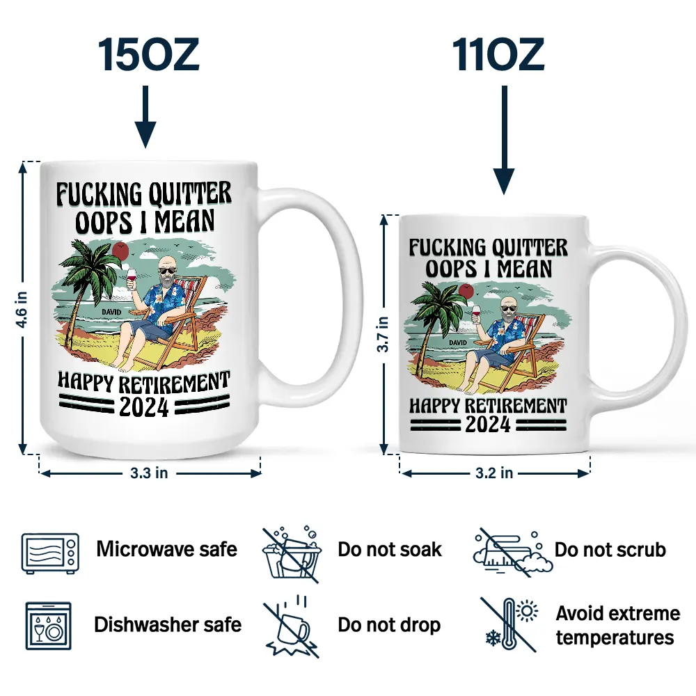 Oops I Mean Happy Retirement Vintage - Personalized Mug - Image 4