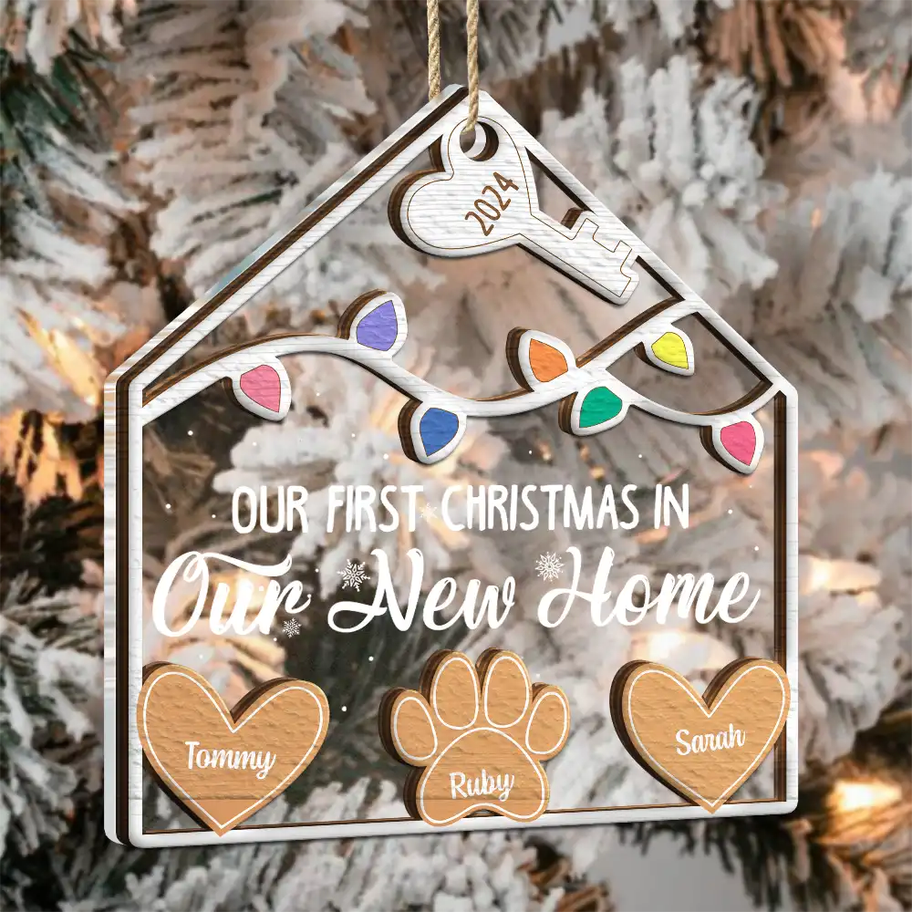 Our 1st Christmas In Our New Home - Personalized 2-Layered Mix Ornament - Image 3