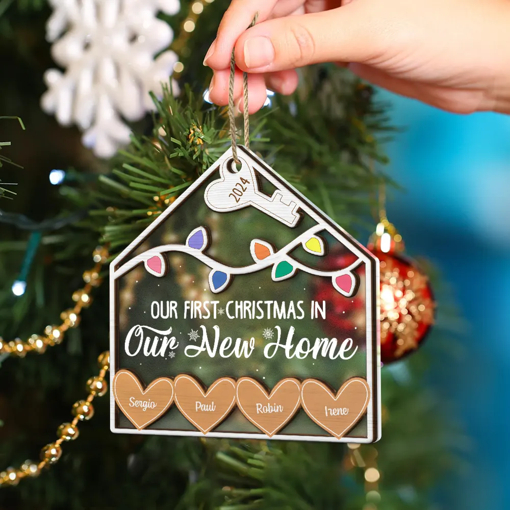 Our 1st Christmas In Our New Home - Personalized 2-Layered Mix Ornament - Image 4