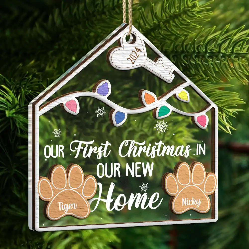 Our 1st Christmas In Our New Home - Personalized 2-Layered Mix Ornament - Image 5