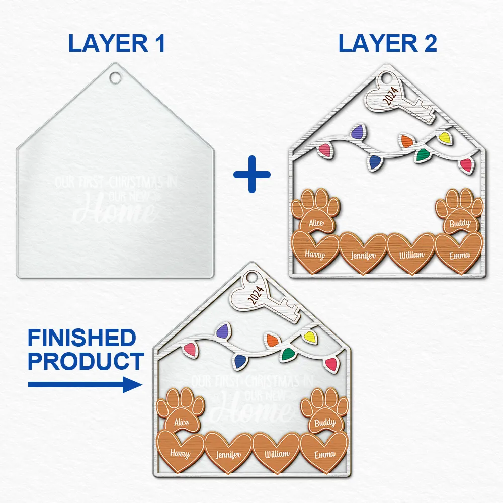 Our 1st Christmas In Our New Home - Personalized 2-Layered Mix Ornament - Image 6
