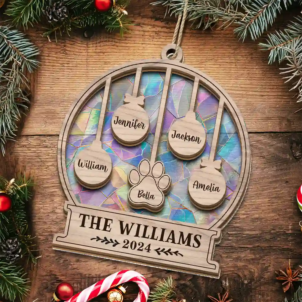 Our Family Kids Pet - Personalized Suncatcher Ornament - Image 6