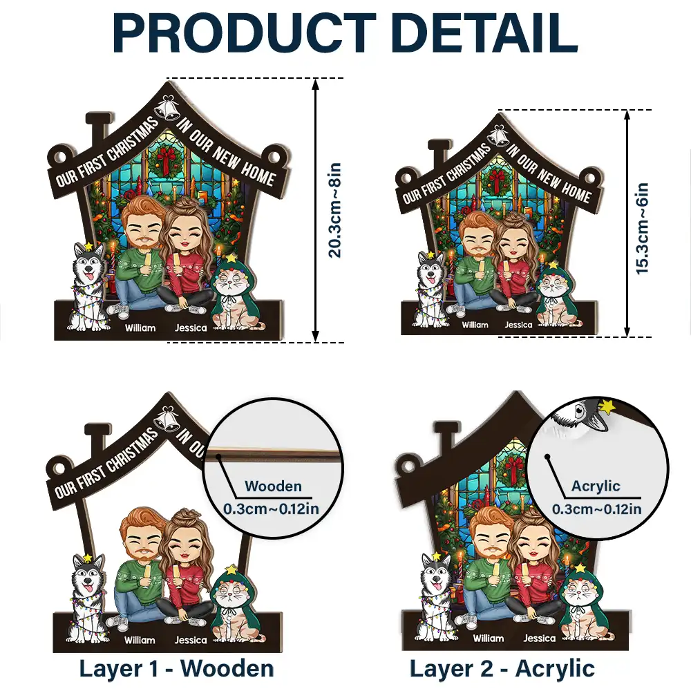 Our First Christmas In Our New Home - Personalized Window Hanging Suncatcher Ornament - Image 5