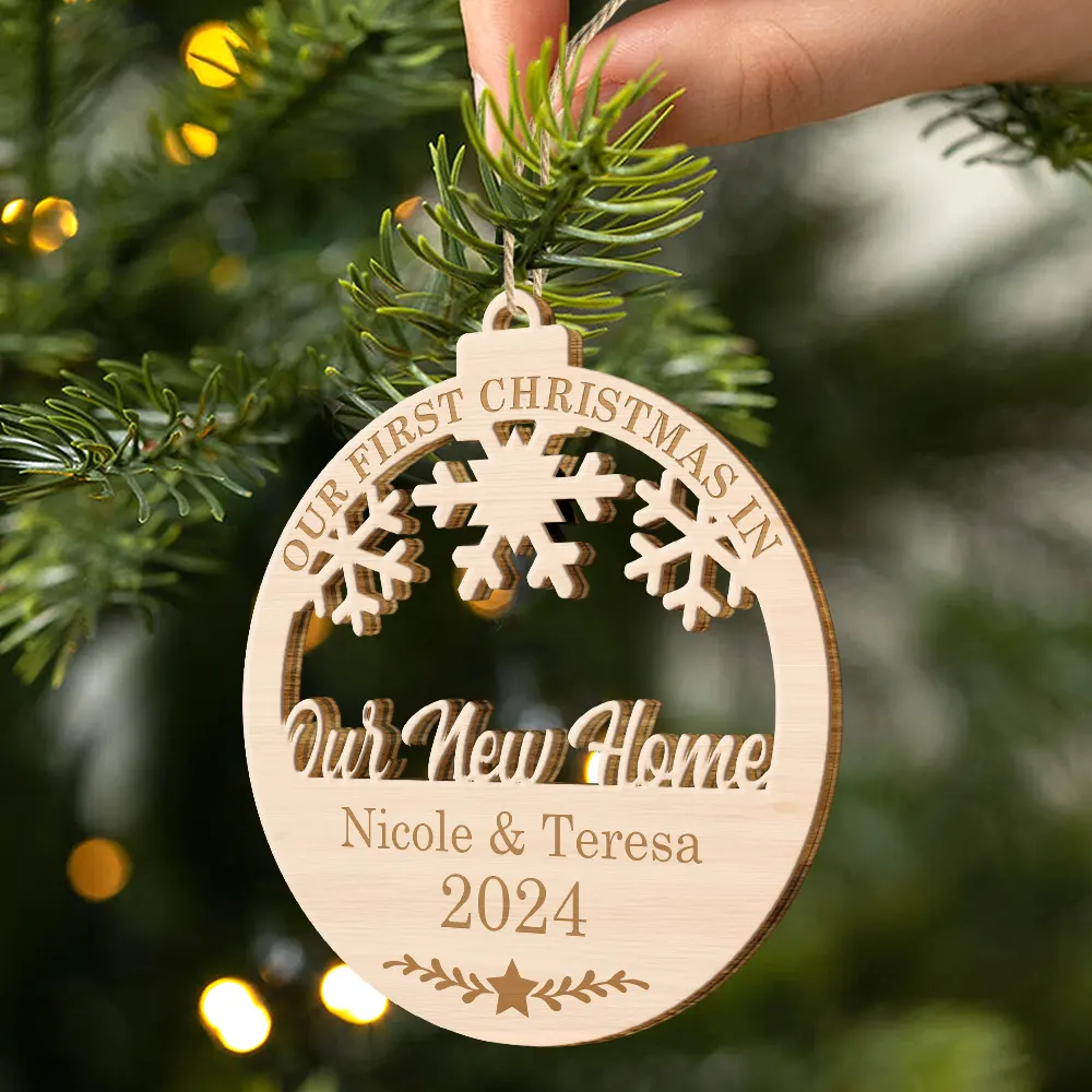 Our First Christmas - Personalized Wooden Cutout Ornament - Image 2