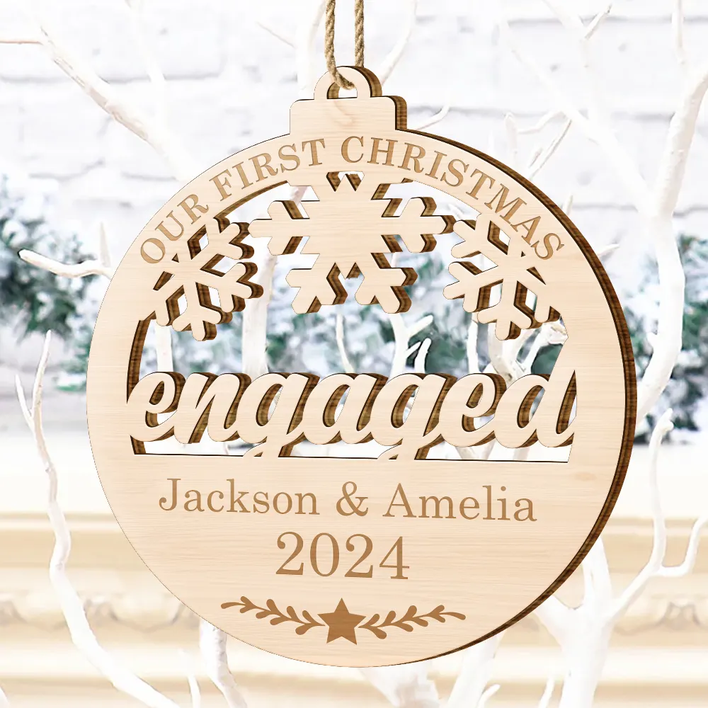 Our First Christmas - Personalized Wooden Cutout Ornament - Image 4