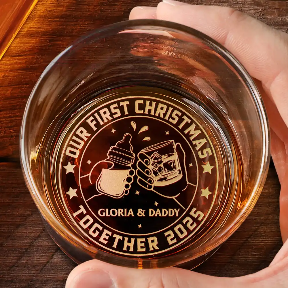 Our First Christmas Together - Personalized Engraved Whiskey Glass - Image 2