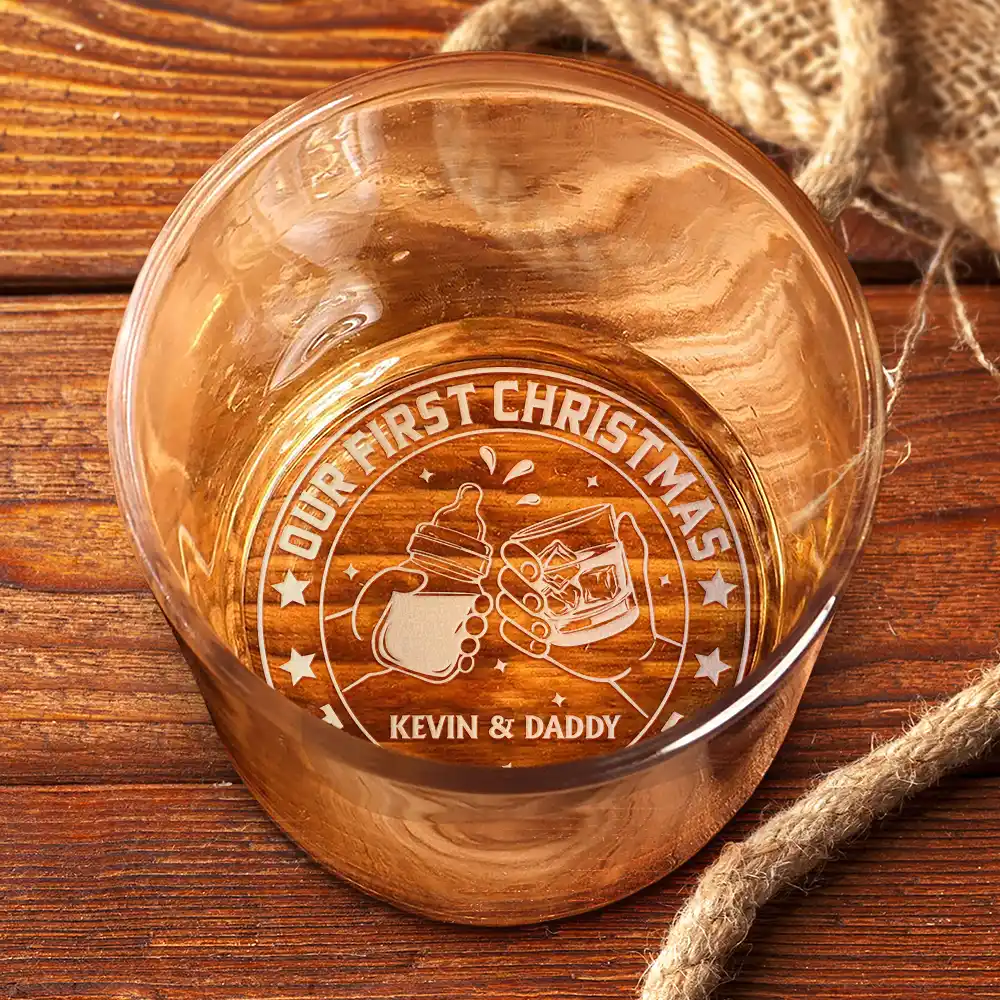 Our First Christmas Together - Personalized Engraved Whiskey Glass - Image 3