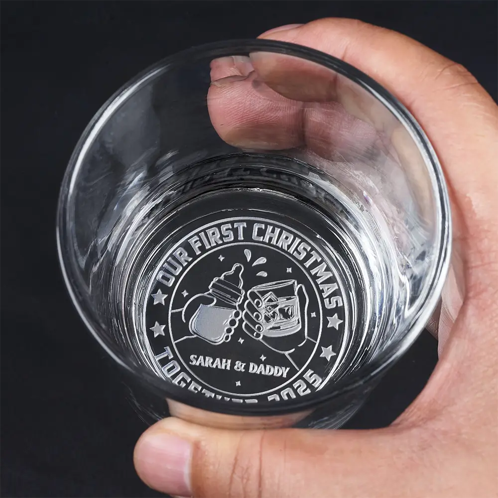 Our First Christmas Together - Personalized Engraved Whiskey Glass - Image 4