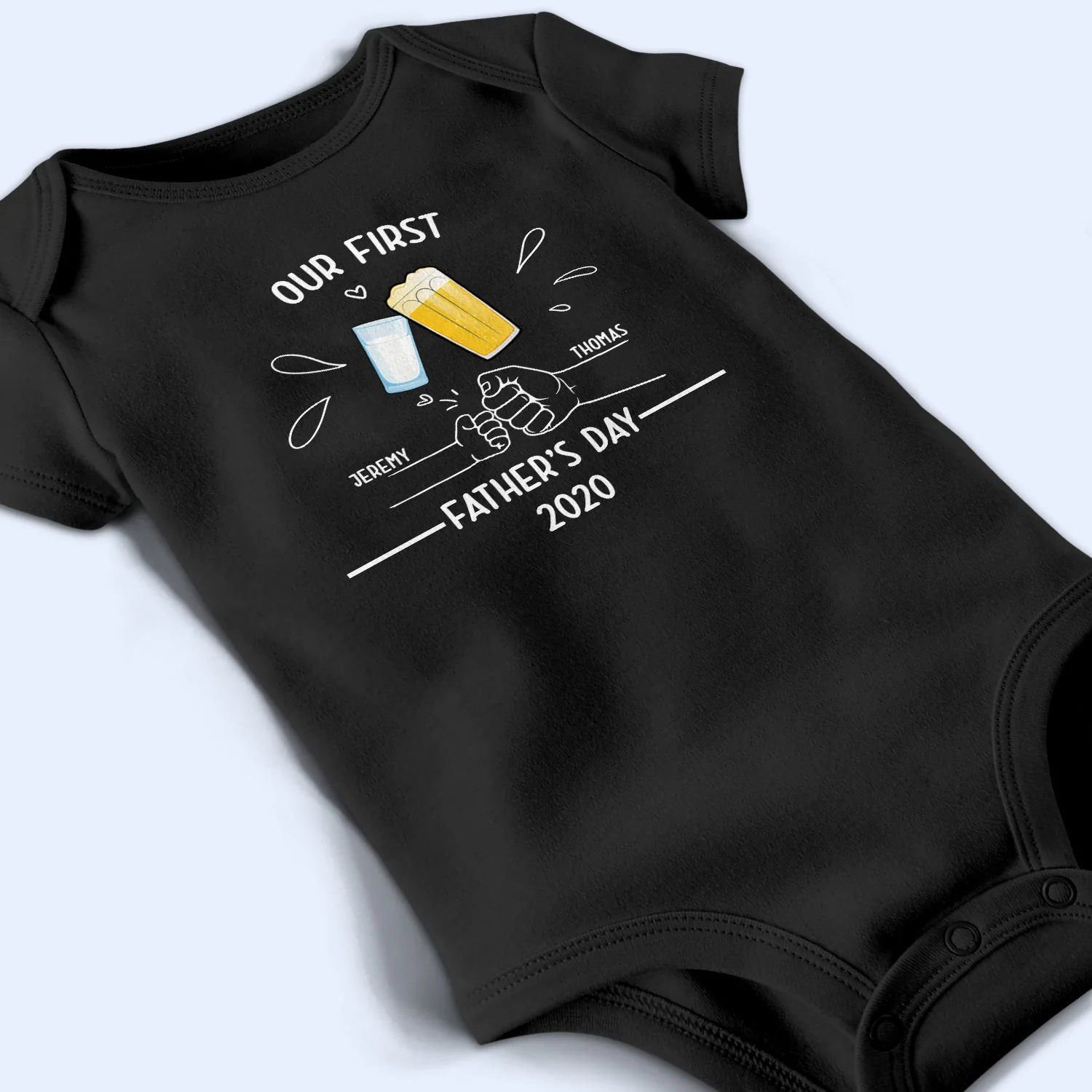Our First Father's Day - Gift For New Dad, Newborn - Personalized Baby Onesie - Image 4