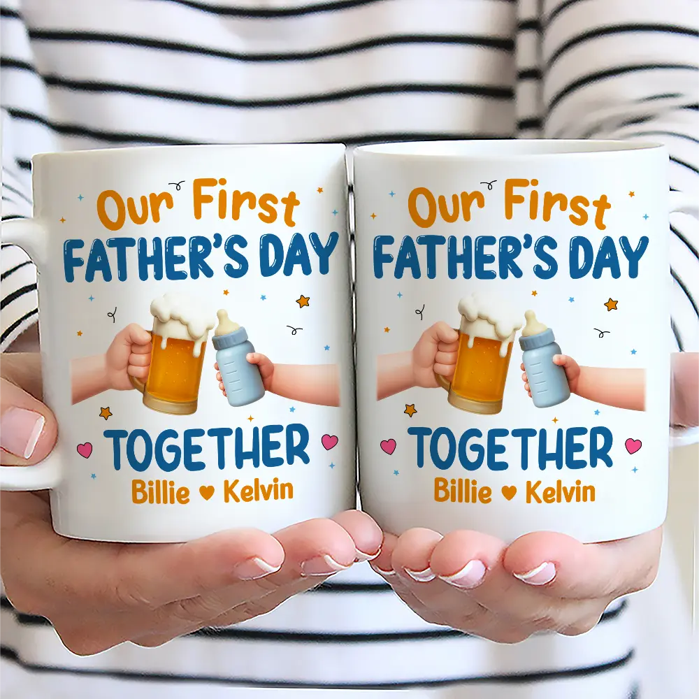 Our First Father's Day Together Cheers - Personalized Mug - Image 2