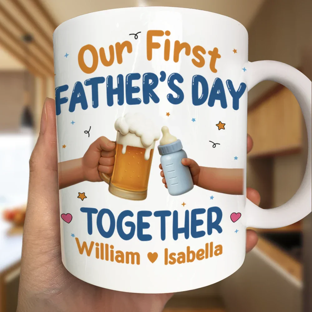 Our First Father's Day Together Cheers - Personalized Mug - Image 3