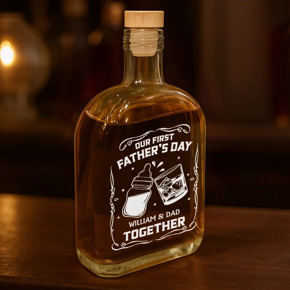 Our First Father's Day Together - Personalized Whiskey Bottle - Image 3