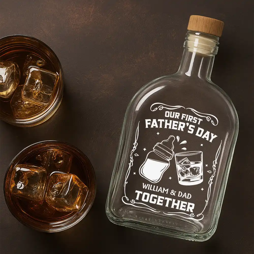 Our First Father's Day Together - Personalized Whiskey Bottle - Image 4