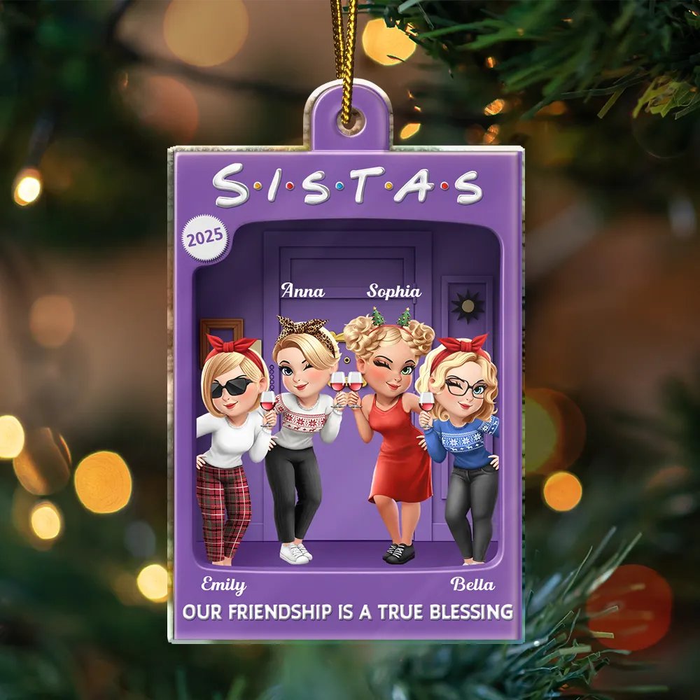 Our Friendship Is A True Blessing Purple Toy Box - Personalized Custom Shaped Acrylic Ornament - Image 3