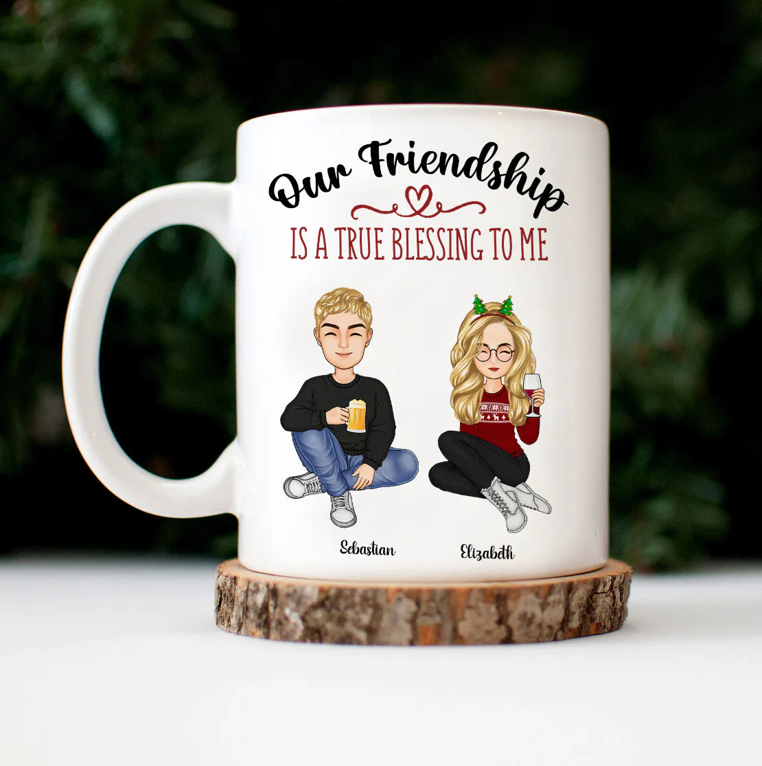 Our Friendship Is A True Blessing To Me - Christmas, Gifts For Colleagues, Coworker, Bestie - Personalized Mug - Image 3