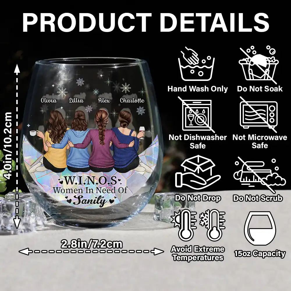 Our Friendship Is Like Wine It Gets Better With Time - Personalized Stemless Wine Glass - Image 5