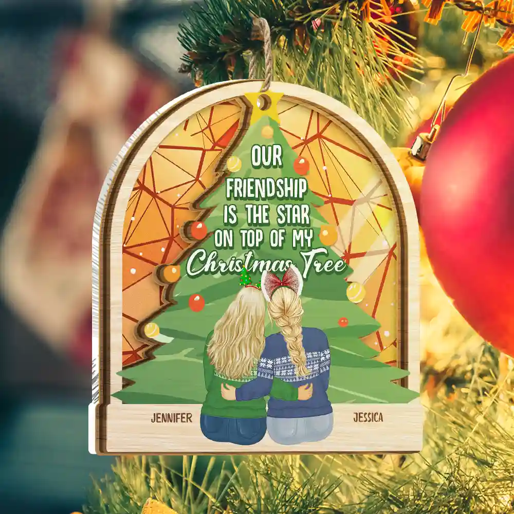 Our Friendship Is The Star - Personalized Suncatcher Ornament - Image 2