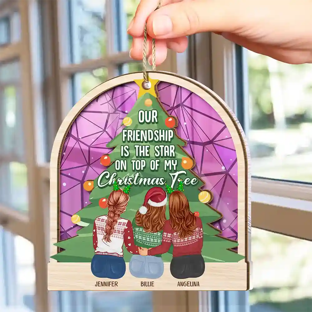 Our Friendship Is The Star - Personalized Suncatcher Ornament - Image 4