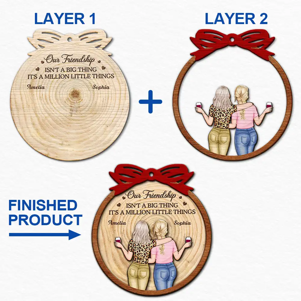 Our Friendship Isn't A Big Thing - Personalized 2-Layered Wooden Ornament - Image 5
