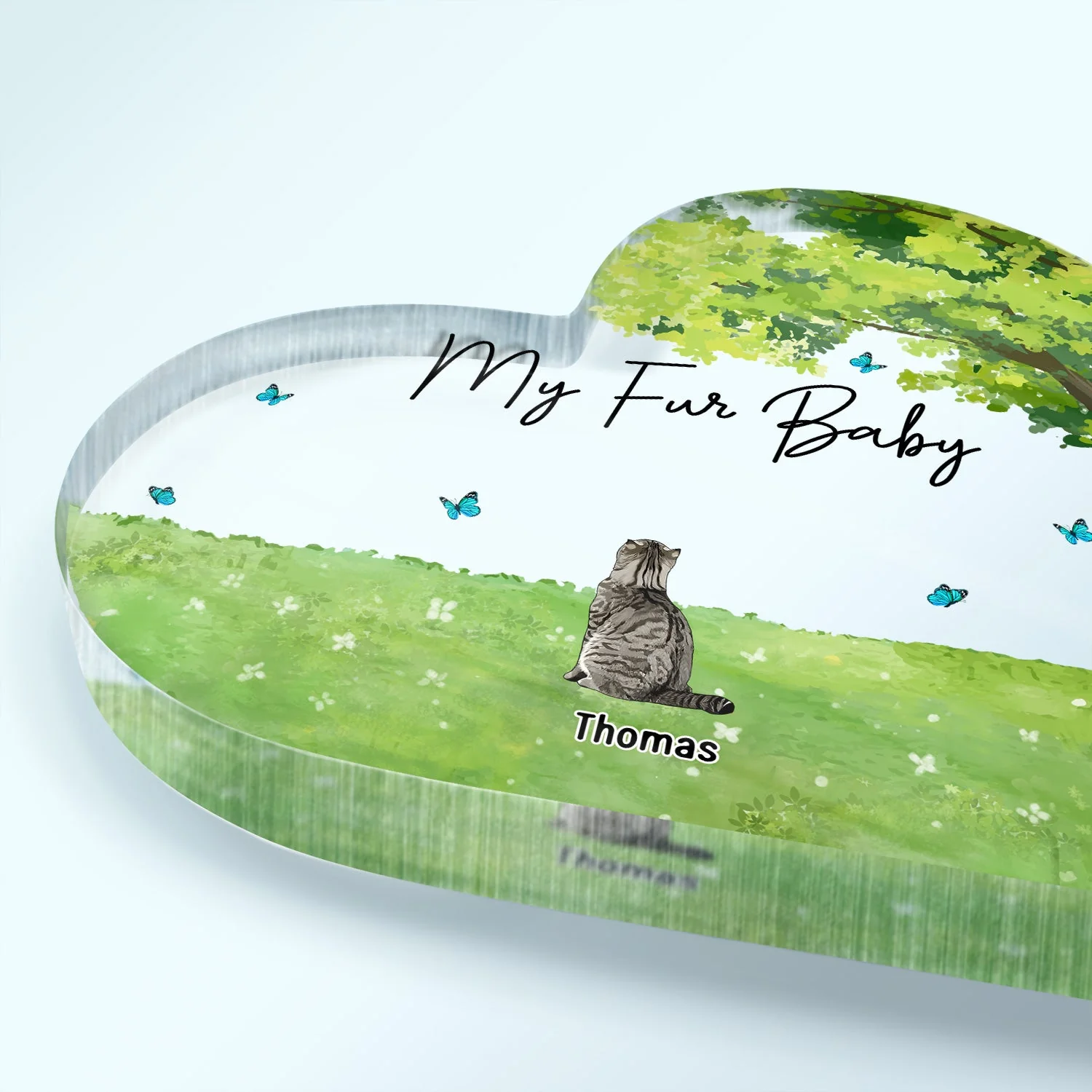Our Fur Babies - Gift For Dog Lovers, Cat Lovers, Pet Lovers - Personalized Heart Shaped Acrylic Plaque - Image 3
