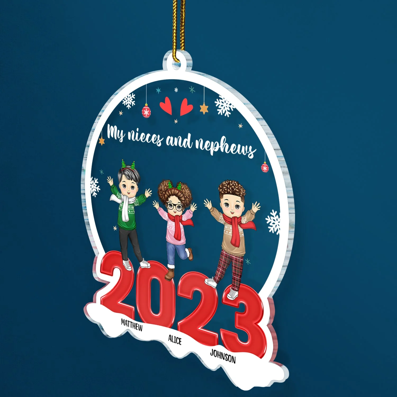 Our Grandkids 2023 - Christmas Gift For Grandparent - Personalized Custom Shaped Acrylic Ornament - Image 2