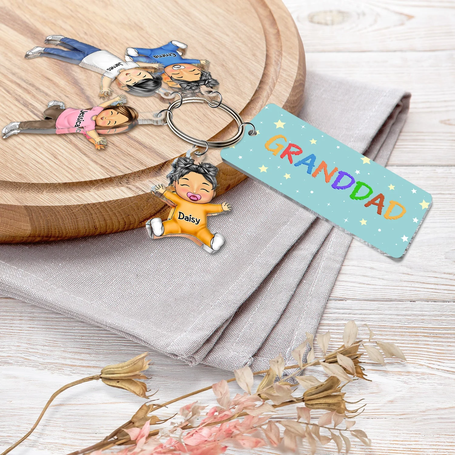 Our Grandkids - Loving Gift For Grandma, Grandparents, Mother - Personalized Acrylic Tag Keychain - Image 5