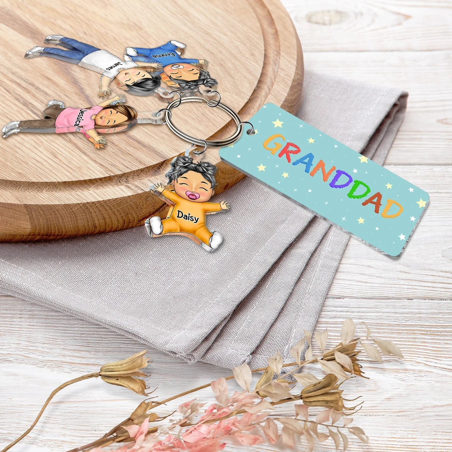 Our Grandkids Version 11 To 15 - Loving Gift For Grandma, Grandparents, Mother - Personalized Acrylic Tag Keychain - Image 4